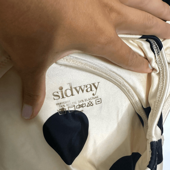 SIDWAY Swim Anderson One Piece Swimsuit Dotty Cream adjustable womens size SMALL - Picture 5 of 6